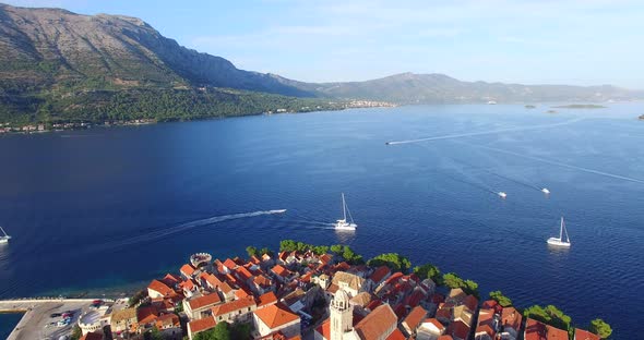 Aerial View Of Beautiful City Of Korcula, Croatia 3