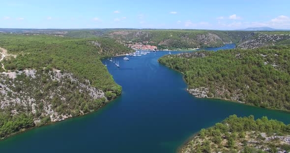 Aerial View Of Skradin, Croatia 2