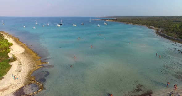 Aerial View Of Beautiful Slatinica Beach At Olib Island, Croatia 1