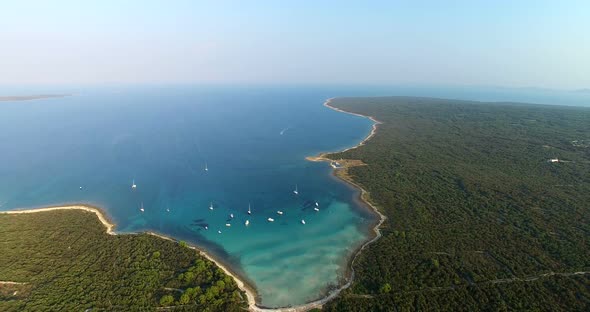 Aerial View Of Beautiful Slatinica Beach At Olib Island, Croatia 7