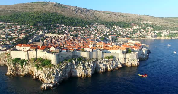 Aerial View Of Historic Walled City Of Dubrovnik 11
