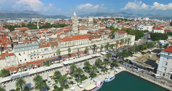 Aerial View Of Beautiful Split City On Adriatic Coast, Croatia 2 alt