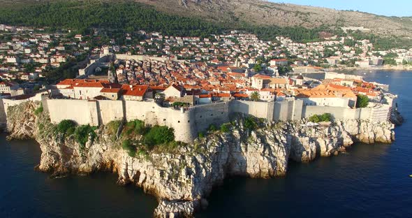 Aerial View Of Historic Walled City Of Dubrovnik 8