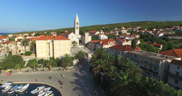Aerial View Of Supetar Marina On Island Of Brac, Croatia 4