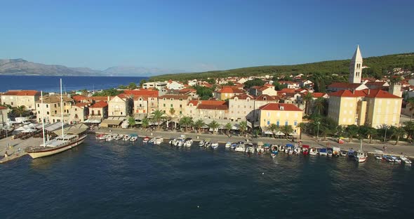 Aerial View Of Supetar Marina On Island Of Brac, Croatia 7