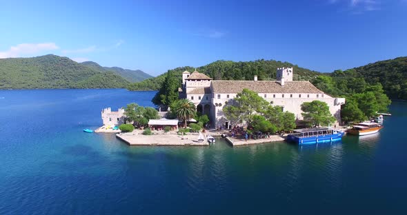 Aerial View Of Benedictine Monastery On Mjlet Island, Croatia 1