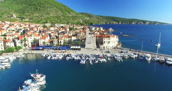 Aerial View Of Komiza On Island Of Vis, Croatia 7