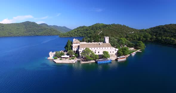 Aerial View Of Benedictine Monastery On Mjlet Island, Croatia 2