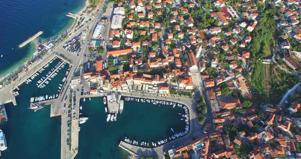 Aerial View Of Supetar Town, Croatia 3 alt