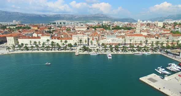 Aerial View Of Marina In Split, Croatia 2