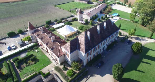 Aerial View Of Bourbet Castle, France 1