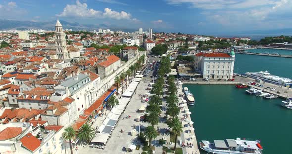 Aerial View Of Marina In Split, Croatia 6