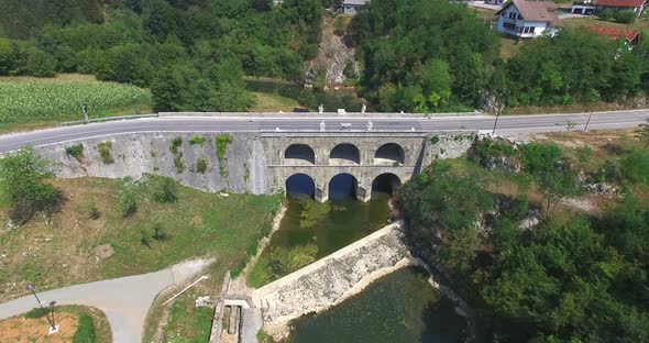 Aerial View Of Tounj Bridge, Croatia 2