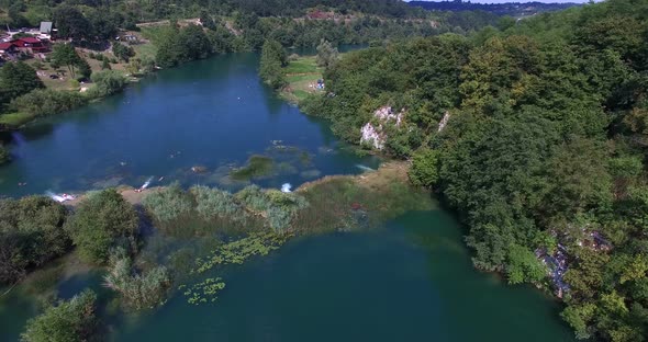 Aerial View Of Mreznica River, Croatia