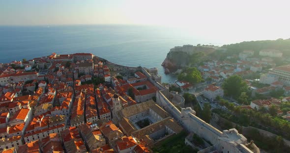 Aerial View Of Old City Of Dubrovnik At Sunset 4 alt
