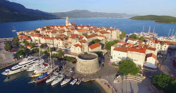 Aerial View Of Old Fortress In Korcula, Croatia 1