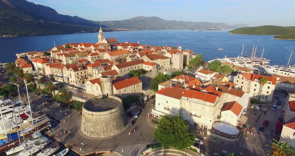 Aerial View Of Old Fortress In Korcula, Croatia 2