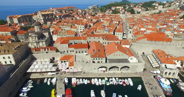 Aerial View Of Old Town Harbour In Dubrovnik 14