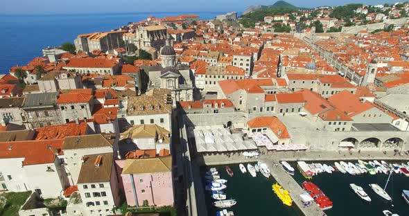 Aerial View Of Old Town Harbour In Dubrovnik 15