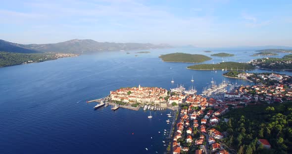 Aerial View Of City Of Korcula, Croatia 5