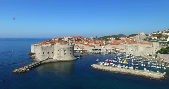 Aerial View Of Old Town Harbour In Dubrovnik 2