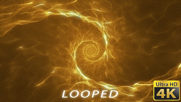 Gold Space - Particles Waves Background