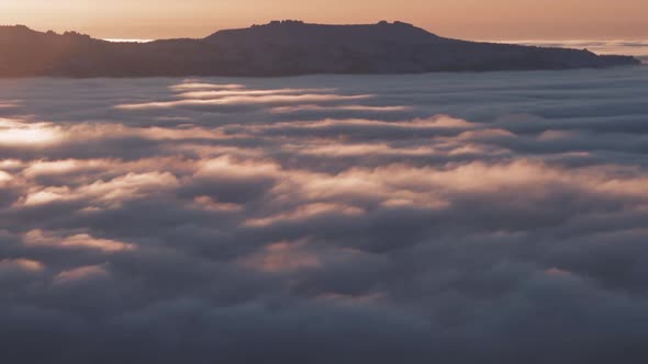 Morning Fabulous Fog That Covers Mountains