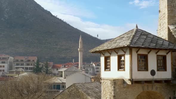 Rooftops of Old Town in Mostar Bosnia Herzegovina on a sunlit day
