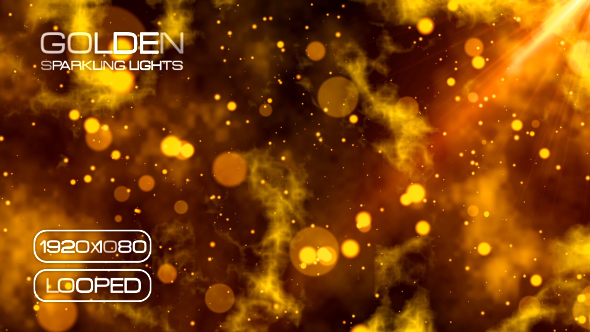 Golden Sparkling Lights Motion Background