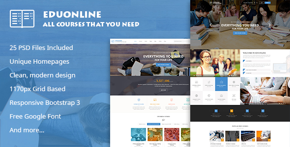 Eduonline - Multipurpose Business PSD Template