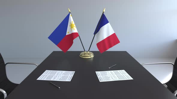 Flags Philippines France Papers