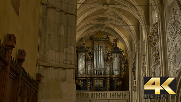 Medieval Church Organ in Church