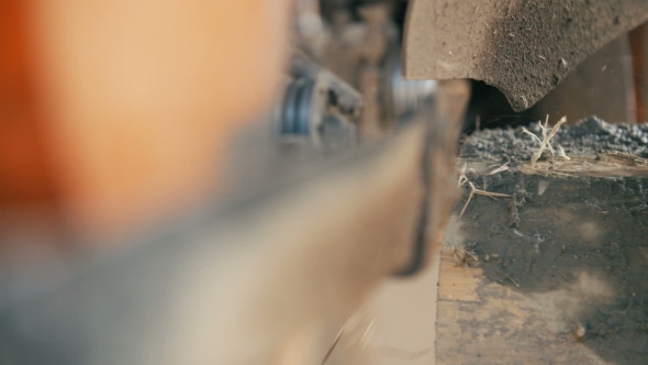 Wood Cutting Machine Board Log In a Sawmill