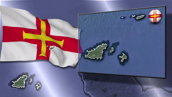 Guernsey Flag And Map Animation alt