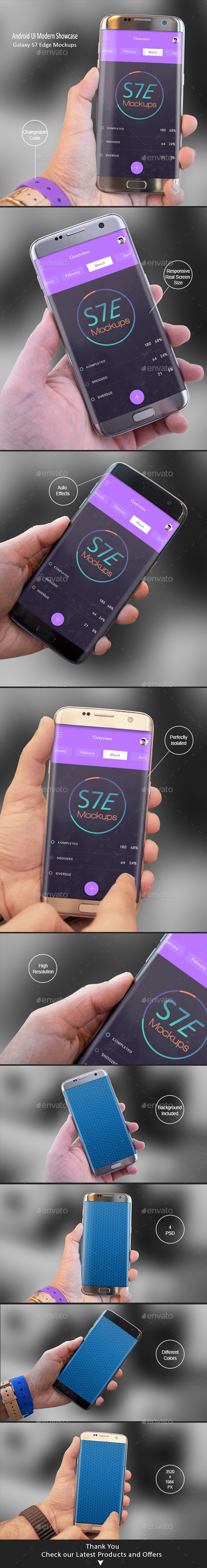 Android Modern Mockups S7 Edge - Apps Ui Showcase
