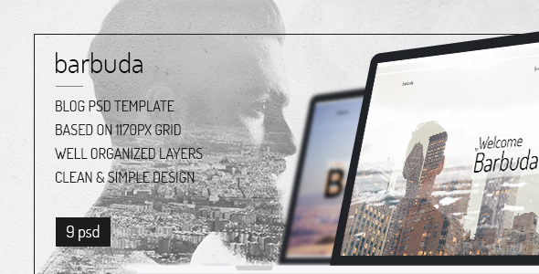 Barbuda — Multipurpose Simple Personal Blog PSD Template