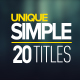 20 Unique Simple Titles - VideoHive Item for Sale
