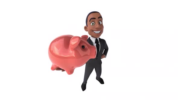 Fun 3D cartoon business man alt