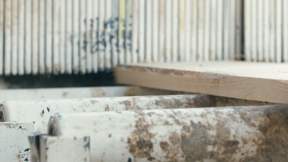 Wood Cutting Machine Board Log In a Sawmill