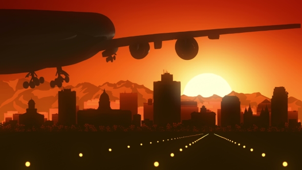 Salt Lake City Skyline Sunrise Landing alt