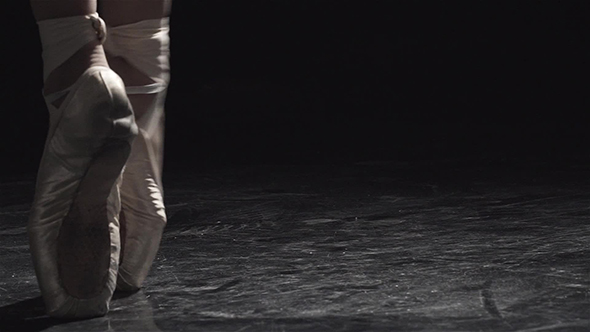 Ballet Dancers Feet As She Practices