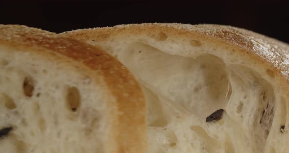 Crispy Crust Of Fresh Muffins, Slicing Bread