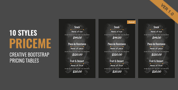 Priceme | Responsive Bootstrap Pricing Table Collection