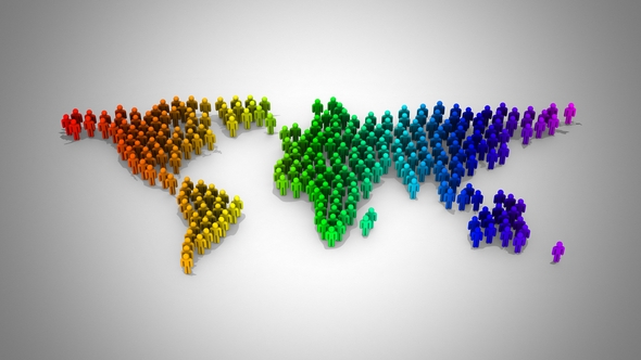 People Form a Map of the World alt