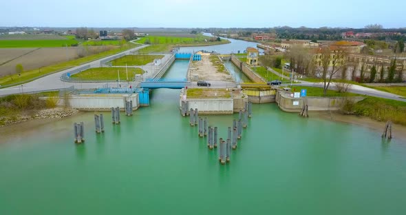 A Dam for the Passage of Boats on a River