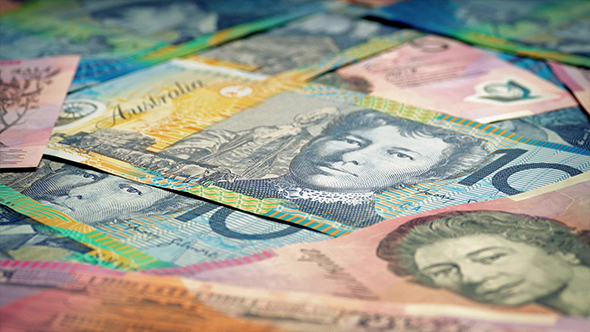 Australian Dollars Banknotes Rotating