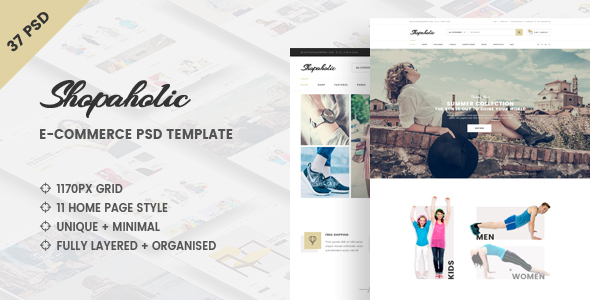 Shopaholic - Clean e-Commerce PSD Template