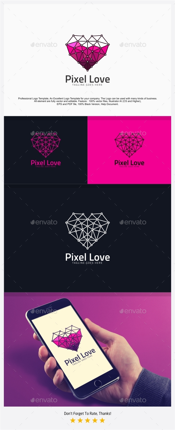 Pixel Love - Poly Love Logo