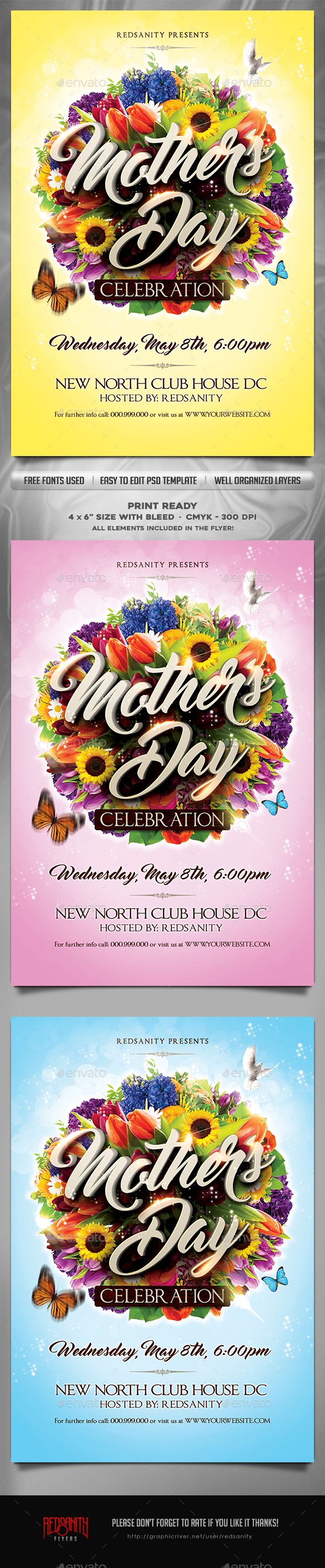 Mothers Day Celebration Flyer Template