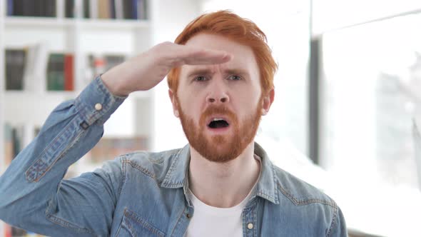 Casual Redhead Man Searching New Opportunity